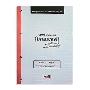 Imagem de Refil Para Fichário A4 NALÍ Linhas Brancas 90g/m2 c/ 80 Folhas (Pautado)