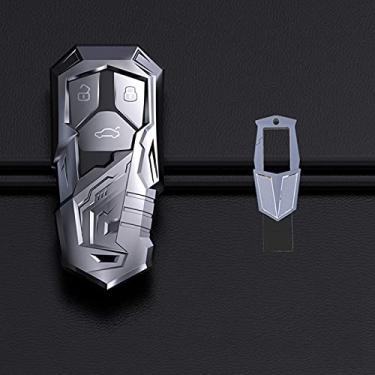 Imagem de Capa de chaveiro para carro capa de chave de liga de zinco inteligente, adequado para Audi A6 A5 Q7 S4 S5 A4 B9 Q7 A4L 4m TT TTS RS 8S 2016 2017 2018