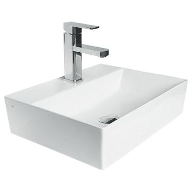 Imagem de Cuba De Apoio Branca Em Cerâmica - Reno Rc 450