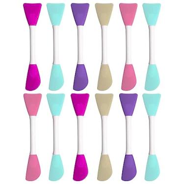 Imagem de 12 Espátula Dupla Silicone Para Aplicação De Máscara Argila Skincare Rosto