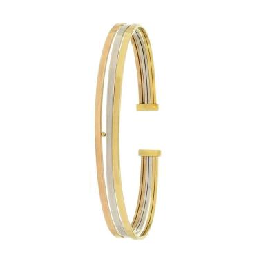 Imagem de Pulseira De Ouro 18k Feminina Bracelete Tricolor