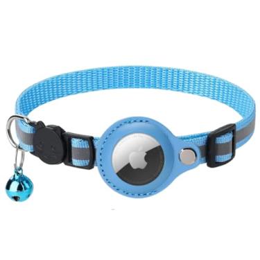 Imagem de Coleira com Case Para Rastreador GPS Compatível Com Air Tag para Pets - Gato e Cachorro Premium (Pequeno, Azul)