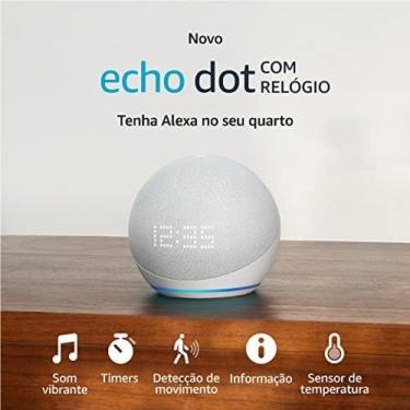 Imagem de Alexa Echo Dot 5 Geração C/ Relogio - Novo Processador Som Premium Bra