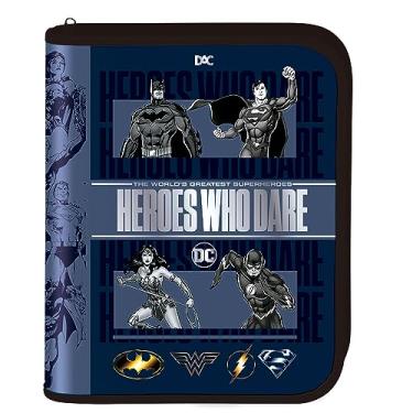 Imagem de Fichário Universitário Liga da Justiça - Fechamento em Zíper