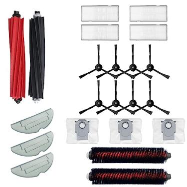 Imagem de Peças de reposição compatíveis com Roborock S8/S8+/S8 Pro/G20 Kit de acessórios para aspirador de pó, 1 par de escovas principais/2 escovas autolimpantes/8 escovas laterais/4 filtros/3 almofadas de esfregão/3 sacos de poeira