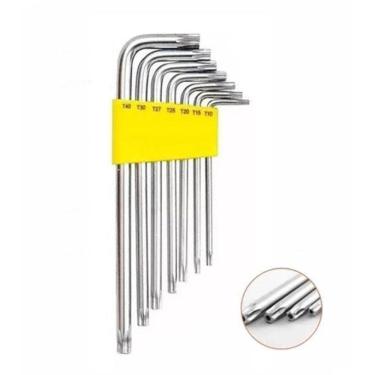 Imagem de Jogo De Chave Torx Tipo L 7 Peças Com Furo Profissional