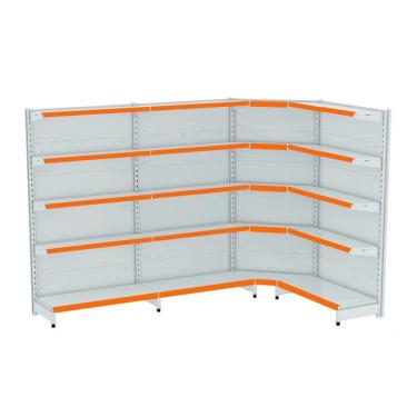 Imagem de Gondola Parede 202 Fit Ate 3 Metros 1 Canto Branco 20b Pe La