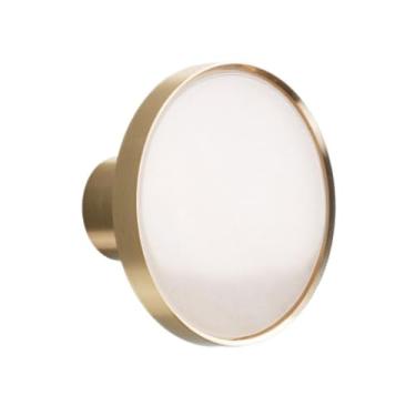 Imagem de Puxadores de latão sólido de pedra natural para armários e gavetas Puxadores de armário Puxador de armário de móveis Gancho de decoração de parede, baiyu, 42 mm, com parafuso de alça