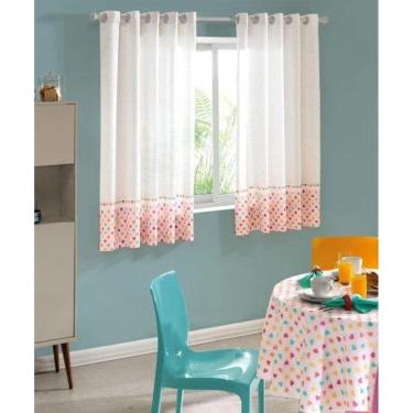 Imagem de Cortina Para Cozinha Rosa 2,00 X 1,50 Olga Eva 02 Dohler