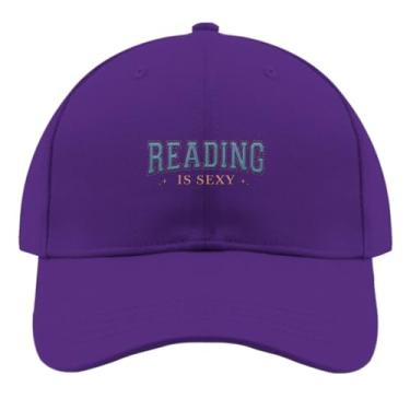 Imagem de Boné de beisebol Reading is Sexy Trucker Hat para adolescentes retrô bordado snapback, Roxa, Tamanho Único