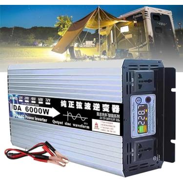 Imagem de Inversor De Onda Senoidal Pura (5000w/6000w/8000w), Dc 12v / 24v / 60v Para Ac 110v / 220v Conversor De TensãO, Tomada De Energia Universal,6000W-12vto220V