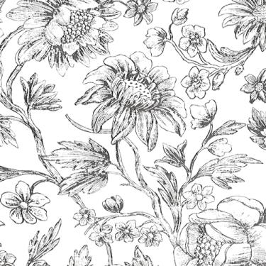 Imagem de Papel de parede floral preto e branco papel de parede para descascar e colar papel de contato floral boho papel de parede de girassol flor papel de parede removível autoadesivo para quarto parede de quarto vintage 43 × 49 cm