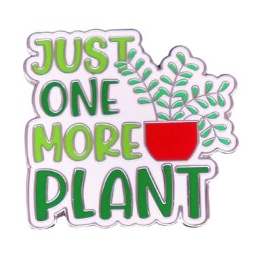 Imagem de Ficsowy Just One More Alfinetes de esmalte de plantas para mochilas, broche, acessórios de crachá, presentes para vasos de plantas, alfinetes de lapela, broche de flores para mulheres, homens,