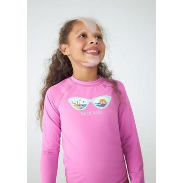 Imagem de Camiseta Praia Infantil Menina Hering Kids Com Proteção Solar