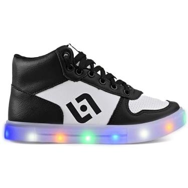 Imagem de Tenis Infantil De Led Meninos Botinha Cano Alto Escolar Casual Basico