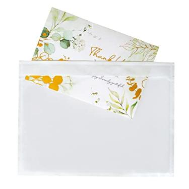 Imagem de 100 envelopes autoadesivos transparentes para lista de embalagem de 19 x 14 cm - Sacos de plástico para envio/mala de correio para etiqueta de fatura