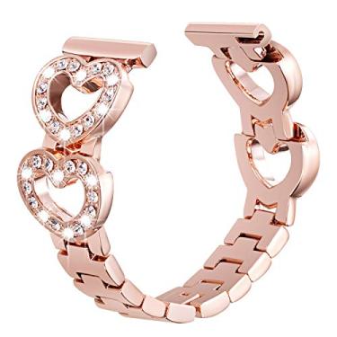 Imagem de SHGM Pulseira compatível com Galaxy Watch de 41 mm/Active 2 de 40 mm, 44 mm/Samsung Galaxy Watch de 42 mm/Gear Sport/Gear S2 pulseira de aço inoxidável de substituição de 20 mm