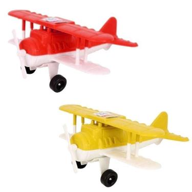 Imagem de Kit avião teco teco brinquedo colorido brincadeira 2 peças