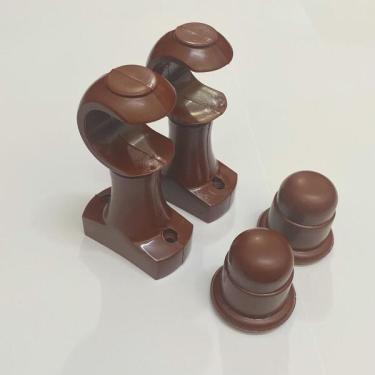 Imagem de Kit 3 Suportes 28mm Mogno Para Varão De Cortina