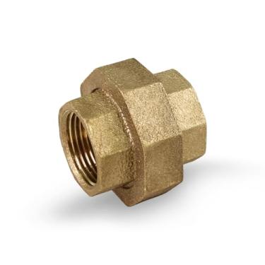 Imagem de Supply Giant CSVO0114 1-1/4" união sem chumbo para aplicações de 56 kg, com rosca fêmea conecta dois tubos, estrutura de latão, maior resistência à corrosão econômica e fácil de instalar, 15