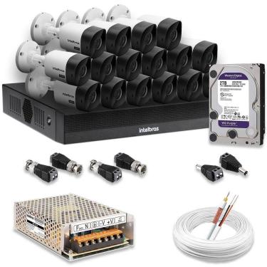 Imagem de Kit 16 Câmeras De Segurança Intelbras Hd 720p Com Dvr Mhdx 1016-c Full Hd L Com Hd 2tb Purple