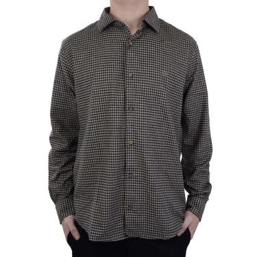 Imagem de Camisa Masculina Ogochi ML Xadrez Flanela Slim Marrom - 0015-Masculino