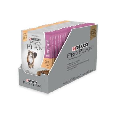Imagem de PRO PLAN Ração Úmida para Gatos Castrados Frango ao Molho 85g - Display 15 Unidades