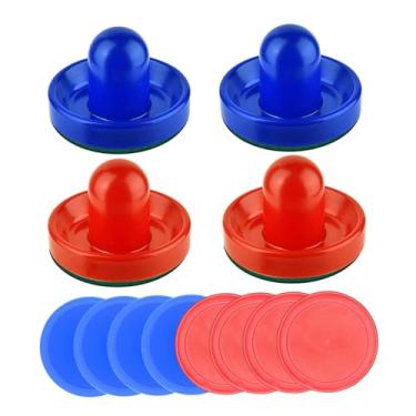Imagem de Amagogo Pás e discos de air hockey padrão doméstico, ótimos puxadores de gol, acessórios de substituição para mesas de jogo, estilo E