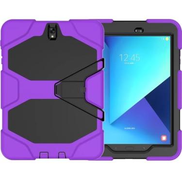 Imagem de Capa para Samsung Galaxy Tab S2/S3 T820 T813 9,7 polegadas 2022, à prova de choque, antiqueda, resistente, para tablet SM-T820 SM-810 (roxo, para Samsung S3)