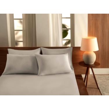 Imagem de Jogo Cama Solteiro Malha Lisa com Elastico Vivaldi - Fio 30 Penteado - 100% Algodao (Perola)