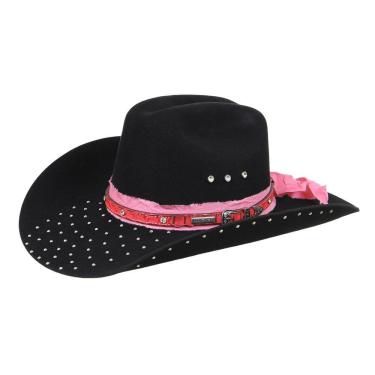 Imagem de Chapéu Feltro Preto e Pink Com Strass Marcatto 36948
