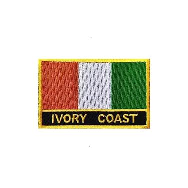 Imagem de Ruoming 1 peça de adesivos de bandeira da Costa do Marfim bordados a ferro ou costurados tático militar nacional C ô te D'Ivoire (C ô te d'Ivoire)