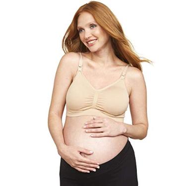 Imagem de Motherhood Maternity Sutiã de amamentação feminino sem costura para gestantes, Concha de areia, P