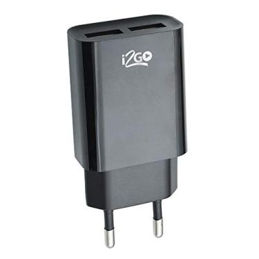 Imagem de Carregador De Parede Com 2 Saídas USB I2GO Entrada 100-240V Saída 5V-2,4A Preto - I2GO Plus