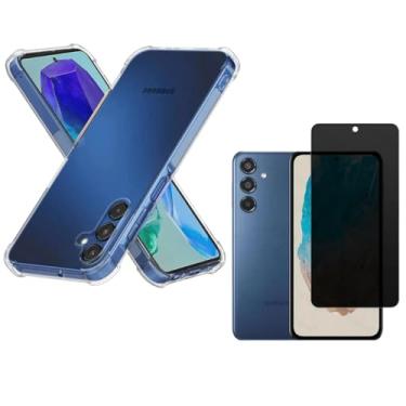 Imagem de Capa Capinha Anti Impacto + Película Premium Privacidade Compatível Com Samsung Galaxy M35 5G - (Hard Glass Store)