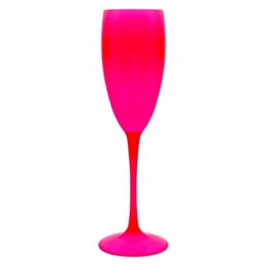 Imagem de Kit 24 Taças Espumante 190mL Acrilico - Aloha (Rosa Glitter)