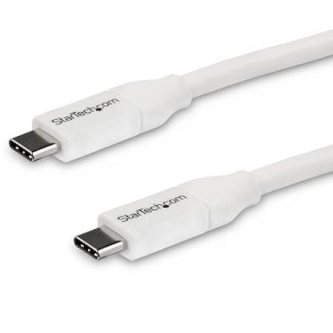 Imagem de StarTech.com Cabo USB C para USB C - 4 m - 5A PD - M/M - Branco - USB 2.0 - Certificado USB-IF - Cabo USB Tipo C - Cabo de carregamento USB C