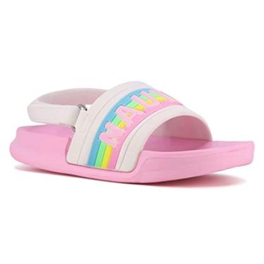 Imagem de Nautica Sandália infantil infantil infantil para piscina | Meninos - meninas|(bebê/criança/criança pequena), Arco-íris neon branco diamante, 10 Toddler