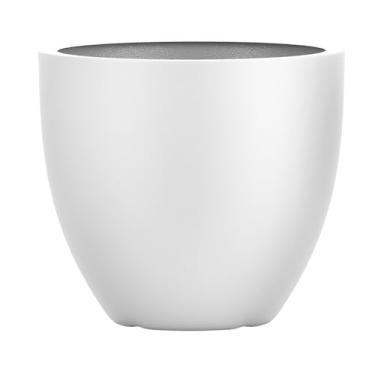 Imagem de Vaso Fibra De Vidro 36cm Redondo Viena P Decorativo Vietnamita (Branco Fosco)