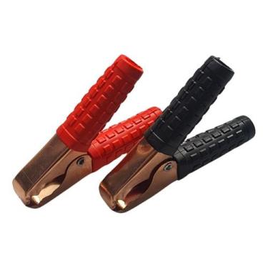 Imagem de Kit 2 Pares Garra Jacare Pequena Clip P/cabo De Bateria 50a - grepar