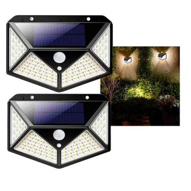 Imagem de Luminária Solar Parede Led C/ Sensor Balizador Jardim Externo - RELET