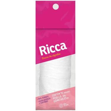 Imagem de Disco de Algodão Ricca com 70 unidades Para Unha e Rosto