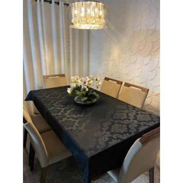 Imagem de Toalha de Mesa Jacquard Luxo 6 Lugares 2,00x1,40 para Cozinha premium 