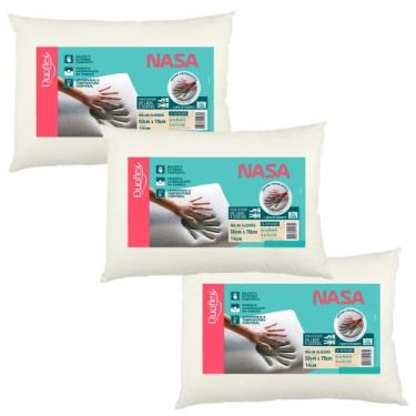 Imagem de Kit 3 Travesseiros NASA 50x70 P/ Dormir de Lado e Costas - Duoflex