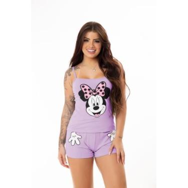 Imagem de Baby Doll Short e Blusa de Alça Estampado Mãozinha Personagem Conjunto