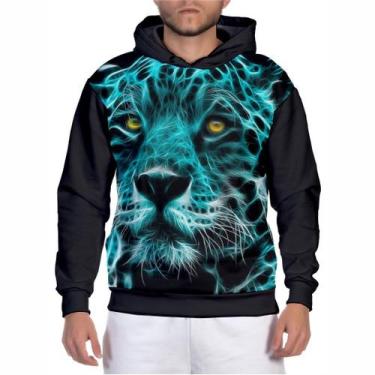 Imagem de Blusa Moletom Masculino Onca Animais Neon Casaco de inverno - Efect, G