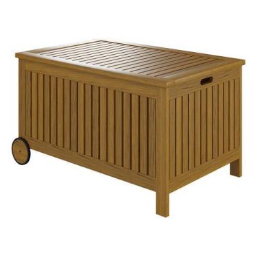 Imagem de Carrinho Bau Organizador Piscina E Jardim Madeira 88x53x48cm - Nateria