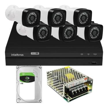 Imagem de Kit Cftv 6 Câmeras Segurança Full Sem Cabo Dvr Intelbras 1tb