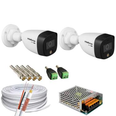 Imagem de Kit 2 Câmeras Intelbras 1220 bullet Full color + 50m de Cabo e Conecto