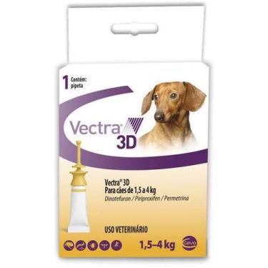 Imagem de Vectra 3D Anti Pulga E Carrapato Ceva Para Cães De 1,5 À 4Kg